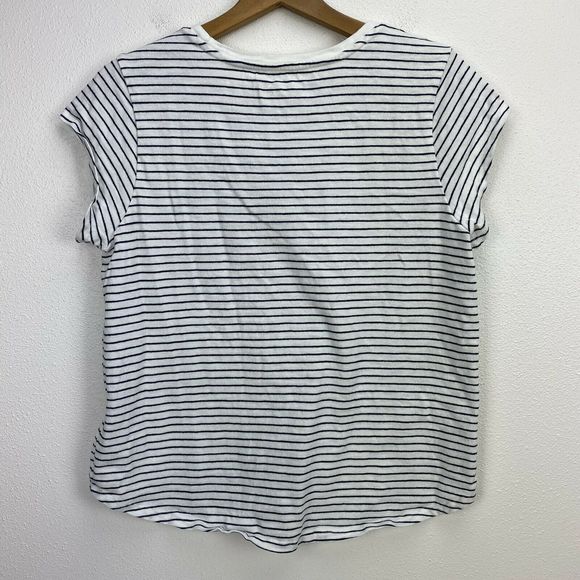 Joie Dillion C black white Striped "The Hamptons" Graphic Tee Sz medium - Picture 6 of 6